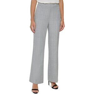 DKNY Women Petite 12P Plaid High Rise Wide-Leg Pants NEW